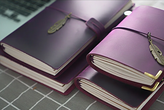 Purple leather notebook. Travelers notebook / Journal