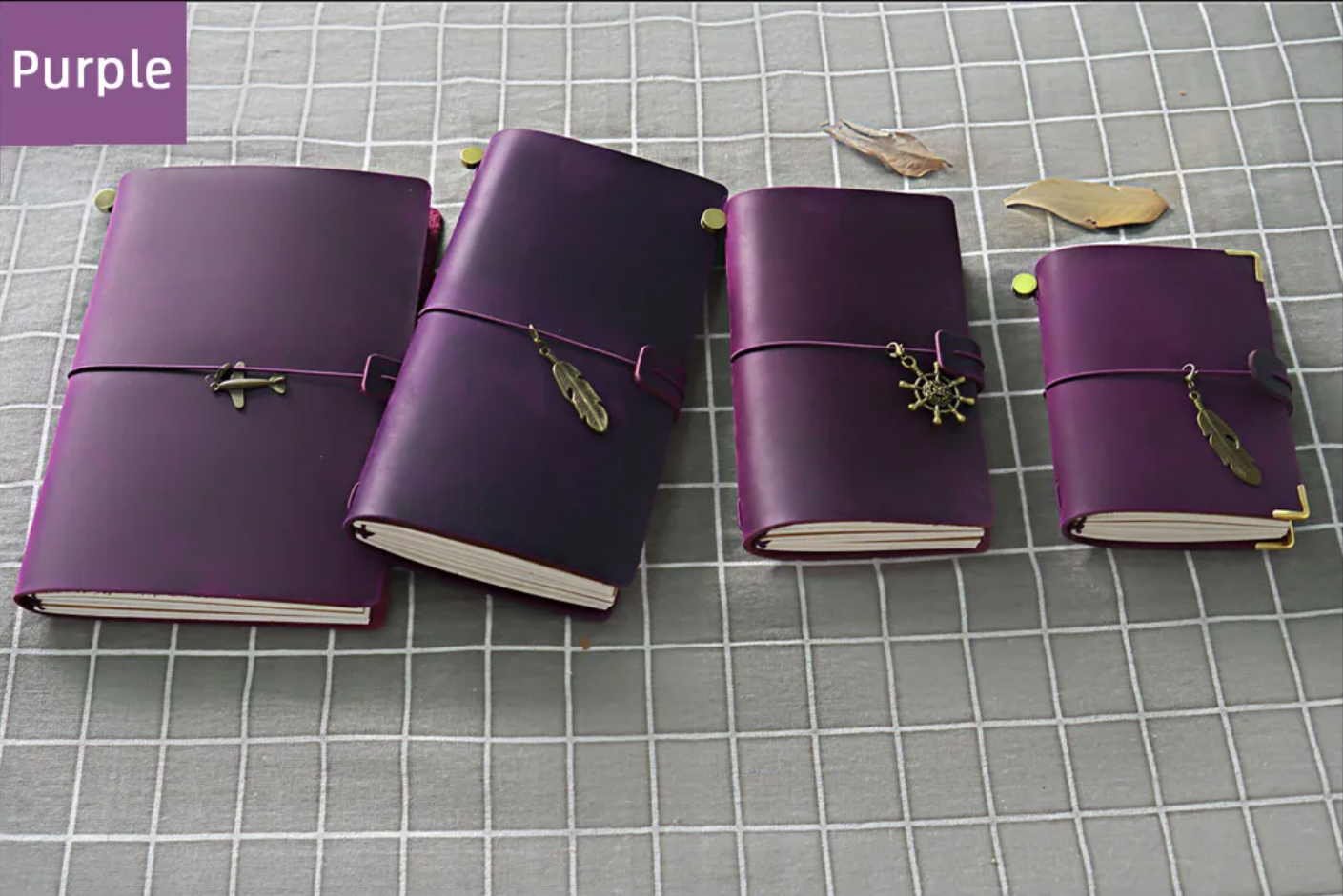 Purple leather notebook. Travelers notebook / Journal