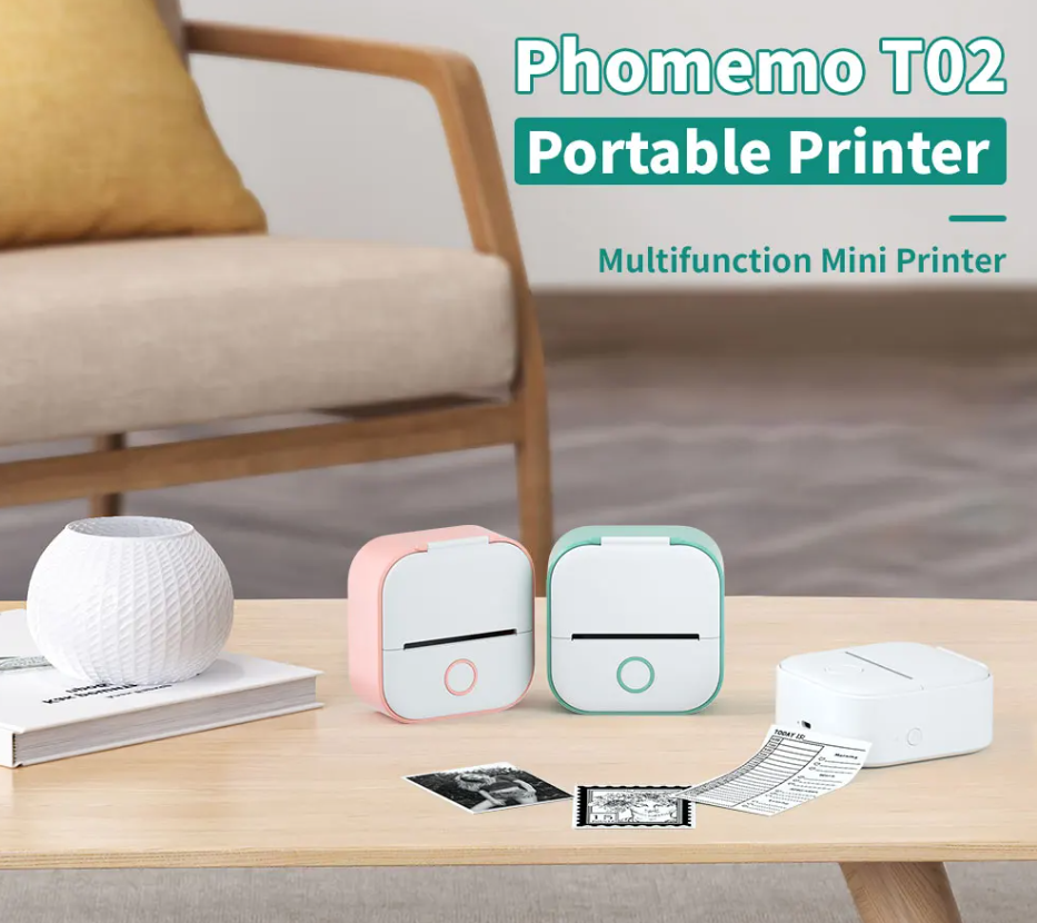 Portable mini printer Phomemo T02